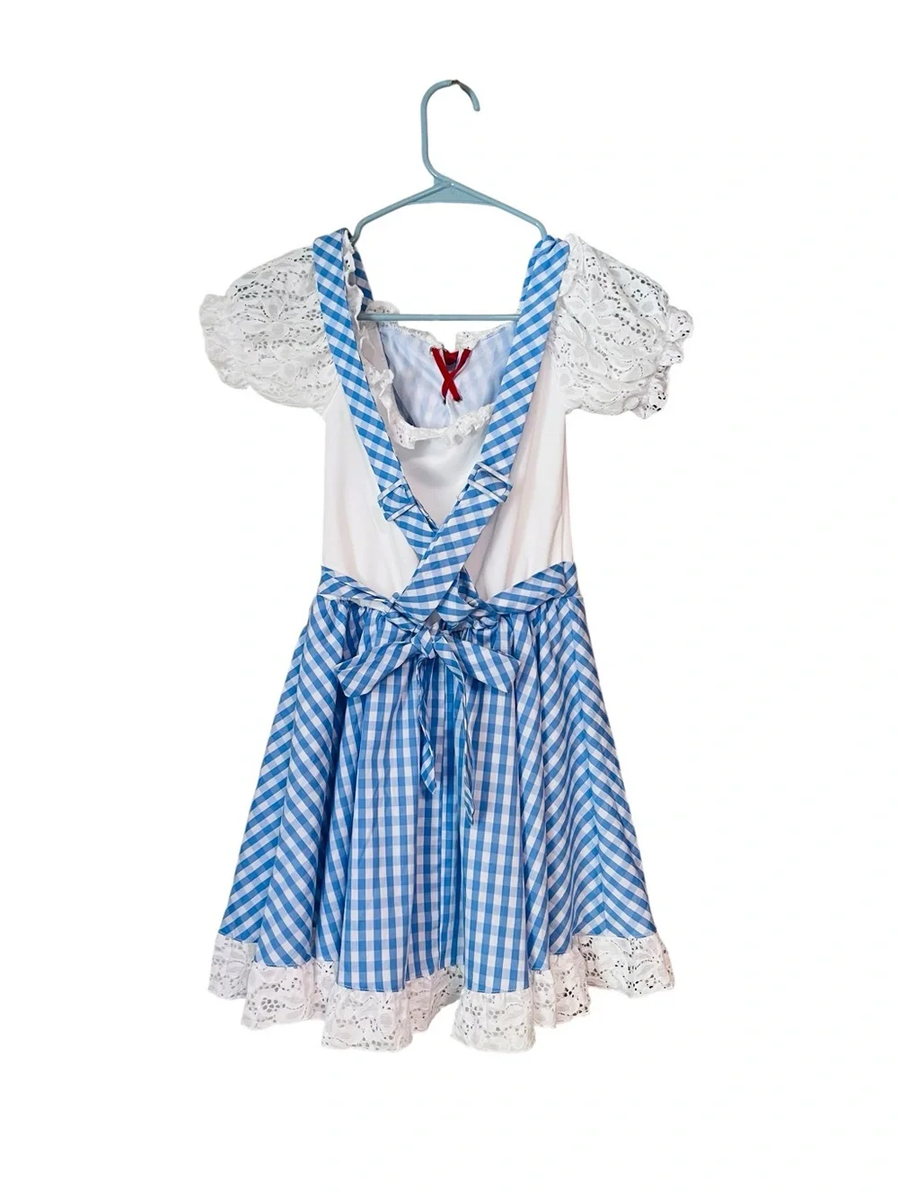 Blue Gingham The Wizard of Oz Forothy Costume Dress with Lace Trim Size XS
